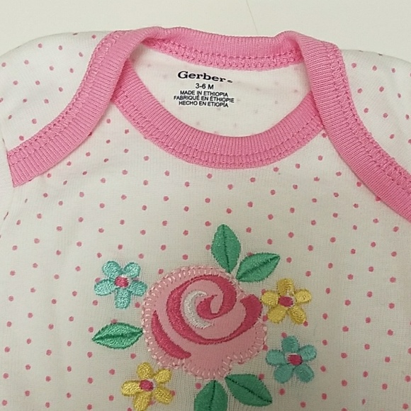 Gerber onesie 3 to 6 months pink rose - Picture 2 of 3